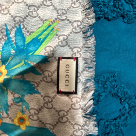 Gucci Modal Silk GG Monogram GG Tian Shawl Scarf Multi - Picture 9 of 9